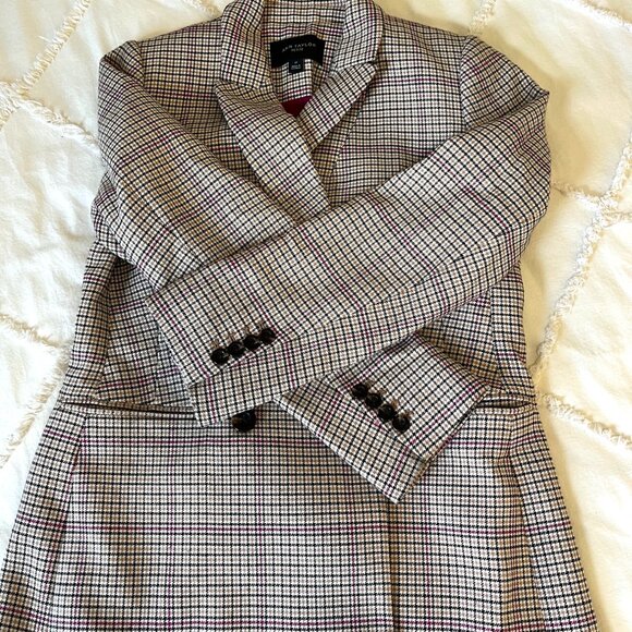 Ann Taylor Checked Double Breasted Chesterfield Blazer Coat - Size S Petite SP - Picture 3 of 6